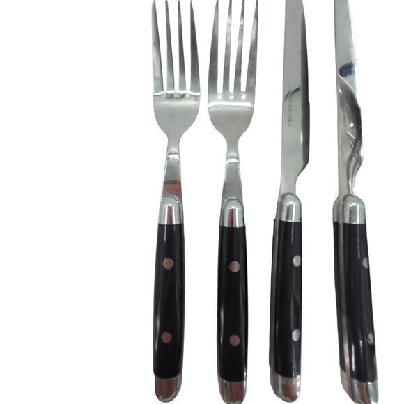Cambridge Silversmiths Jubilee Black Handle Flatware Set Service‎ for 2 1-2 - Picture 4 of 12
